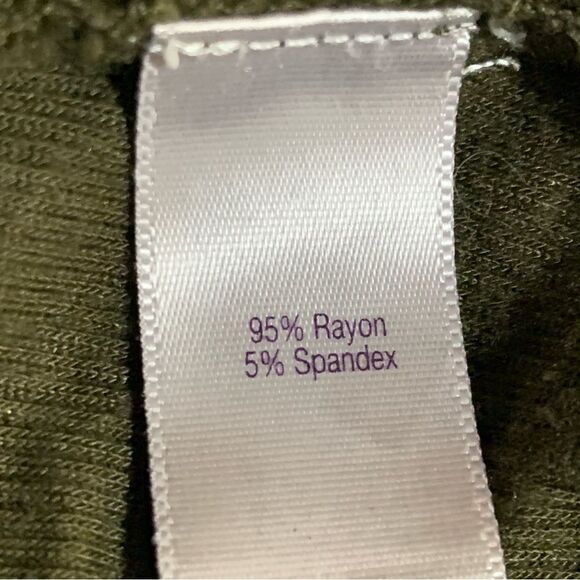 JENNIFER LOPEZ Handkerchief Hem Tunic Top Women’s 1X Green Long Sleeve Ribbed. - Picture 7 of 12